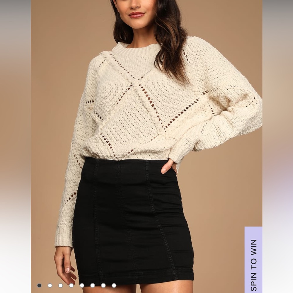Free People Modern Femme Washed Black Denim Mini Skirt